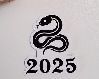 2025 Year of the Snake Vinyl Sticker | Chinese Lunar New Year | Stickers for Planners, Journals, Bujos, and More | Die Cut, Glossy | Style D