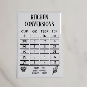 Kitchen Conversion Magnet | Vertical 2&quot; x 3&quot;