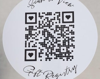 Gift Registry QR Code Custom Stickers | 2" Round Labels | Personalized QR Code Stickers | Custom Labels On A Roll