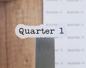 Quarterly Stickers Quarter 1 - Quarter 4 | Matte Finish, 5" x 7"