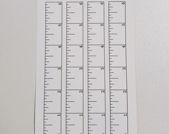 Ruler Sticker Sheet 6 Inches | Functional Stickers for Planners and Journals | Matte Finish