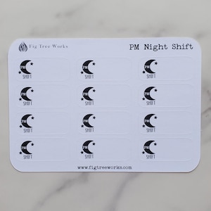 Work Schedule Mini Sticker Sheet | Night Shift Stickers for Planners, Journals and Notebooks  | Kiss Cut, Matte Finish