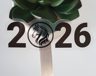 2026 Year of the Horse Clear Vinyl Sticker | Chinese Lunar New Year | For Planners, Journals, Bujos, and More | Die Cut, Glossy | Style B