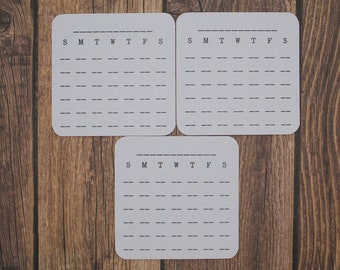 Undated Mini Calendar Stickers for Planners, Journals, and Habit Trackers | Write Your Own Month
