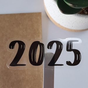 Year Clear Vinyl Sticker | Planner Sticker for Journals, Notebooks, Bujos, and More | Die Cut, Glossy