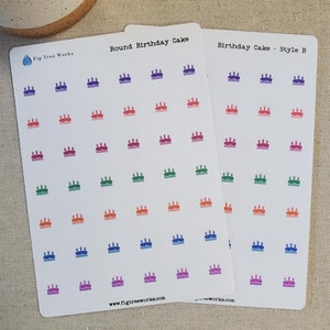 Birthday Icon Stickers for Planners, Journals, and Notebooks | Birthday Reminders | Kiss Cut, Matte Finish