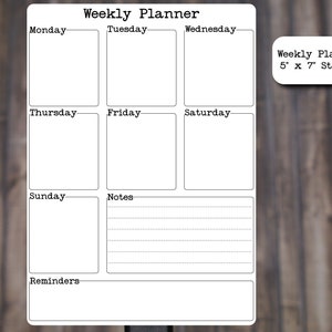 Large Weekly Planner Stickers for Planners and Journals  | Weekly Planner | Die Cut, Matte Finish, 5&quot; x 7&quot;