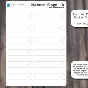 Planner Flags Sticker Sheet | Planner and Journal Stickers | Decoration Stickers | Matte Finish | Style D | NO PRINTED BORDER