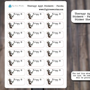 Therapy Appointment Stickers with Pandas | Reminder Planner Sticker Sheet, Kiss Cut, Matte Finish