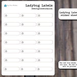 Ladybug Labels Checklist Stickers for Planners, Journals, and Notebooks | Reminders, Goals, To  Do, Intentions, Bills Due List