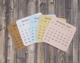 Mini Calendar Stickers | Start With Any Month in 2024 | 2025 & 2026 | For Planners and Journals  | Monthly Stickers, Die Cut, Matte Finish