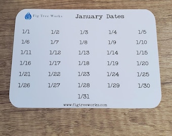 Date Stickers for Planners and Journals  | Monthly Date Stickers Without Year, Matte Finish