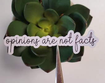 Opinions Are Not Facts Text Sticker | For Laptop, Water Bottle, Phone Stickers | Glossy Vinyl