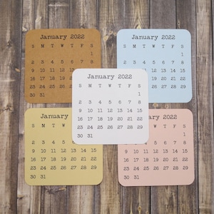 Mini Calendar Stickers for Planners and Journals | 2024, 2025, or 2026  | Monthly Stickers, Die Cut, Matte Finish