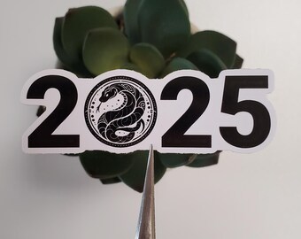 2025 Year of the Snake Vinyl Sticker | Chinese Lunar New Year | Stickers for Planners, Journals, Bujos, and More | Die Cut, Glossy | Style A