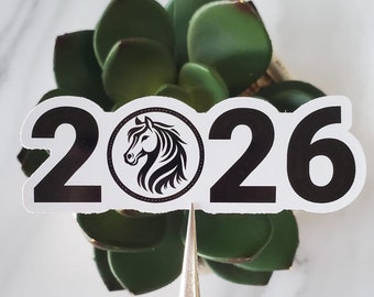 2026 Year of the Horse Vinyl Sticker | Chinese Lunar New Year | Stickers for Planners, Journals, Bujos, and More | Die Cut, Glossy | Style B