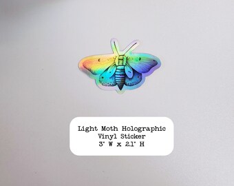 Moth Holographic Vinyl Sticker, Style B