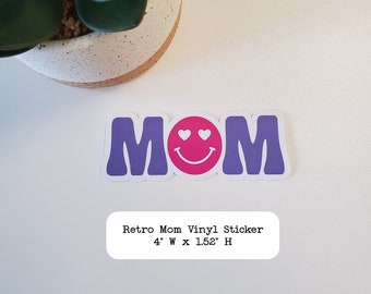 Retro Mom Vinyl Sticker for Mother's Day Gift | Glossy Vinyl