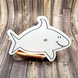 Happy Shark Sticker | Die Cut, Glossy, Vinyl, Minimalist