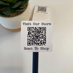 Custom QR Code Square Stickers | 2" x 2"  Square Labels | Personalized QR Code Stickers | Custom Labels On A Roll
