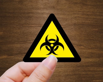 Biohazard Warning Vinyl Sticker | Die Cut, Glossy, Vinyl | Warning Stickers