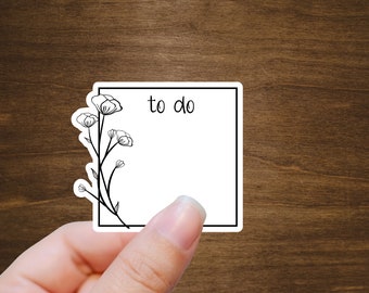 To Do List Stickers with Flowers for Planners, Journals, and Notebooks | To Do, Remember To | Kiss Cut, Matte Finish