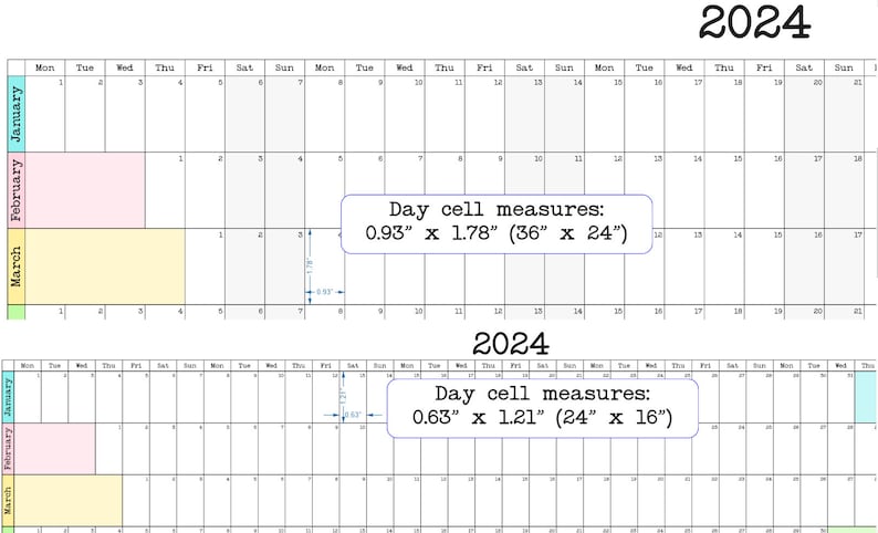 Large Wall Calendar 2026, 2027, or 2028 | Start On Any Month | Wall Annual Planner | 36" x 24" or 24" x 16" | Physical Print Only image 9