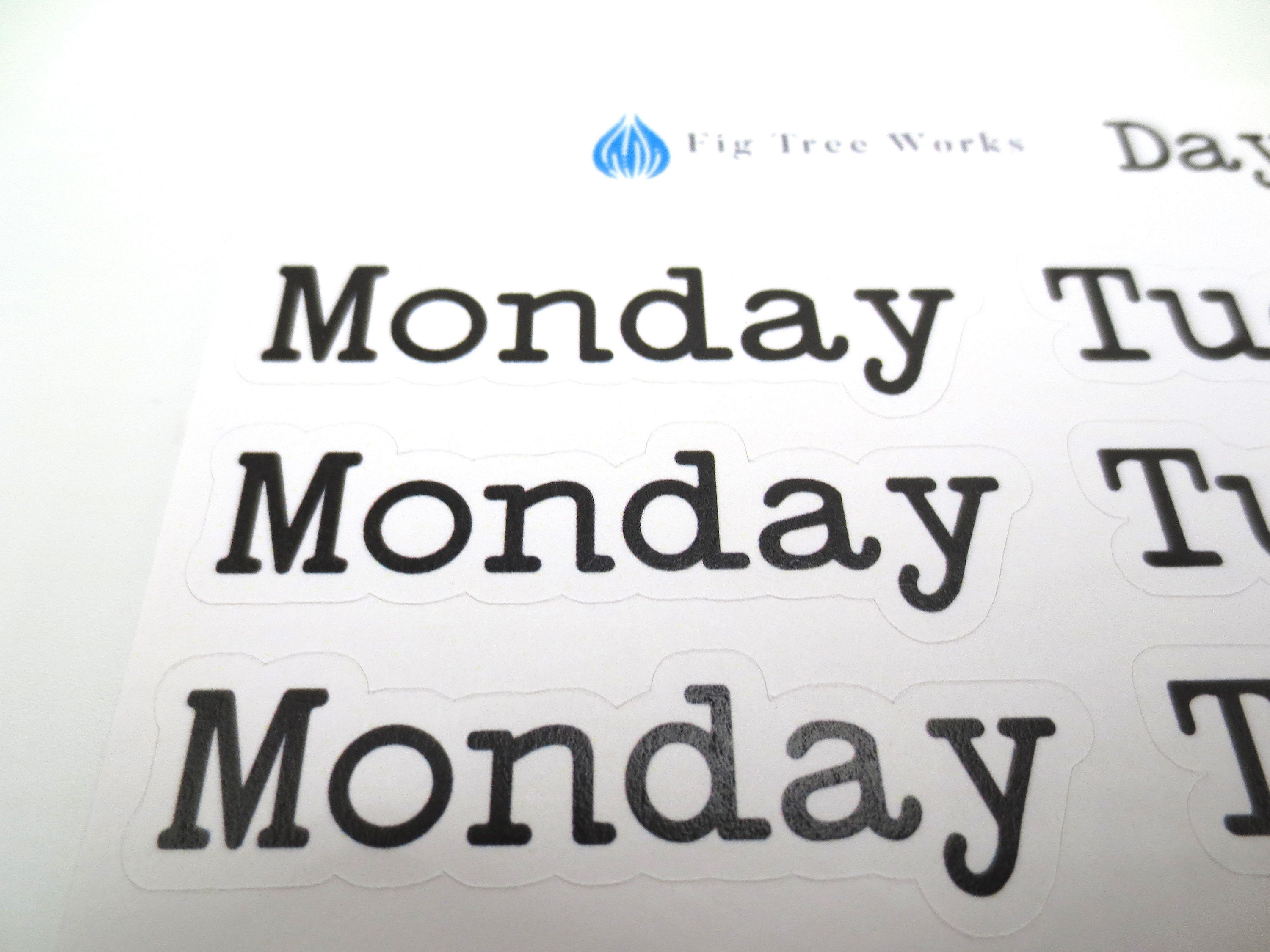 Days of the Week Header Planner Stickers | Weekday Name Sticker, Kiss ...