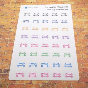Dumbbells Exercise Tracker Stickers | Strength Workout Tracker for Calendars, Planners, Journals, Habit Trackers | Kiss Cut, Matte Finish