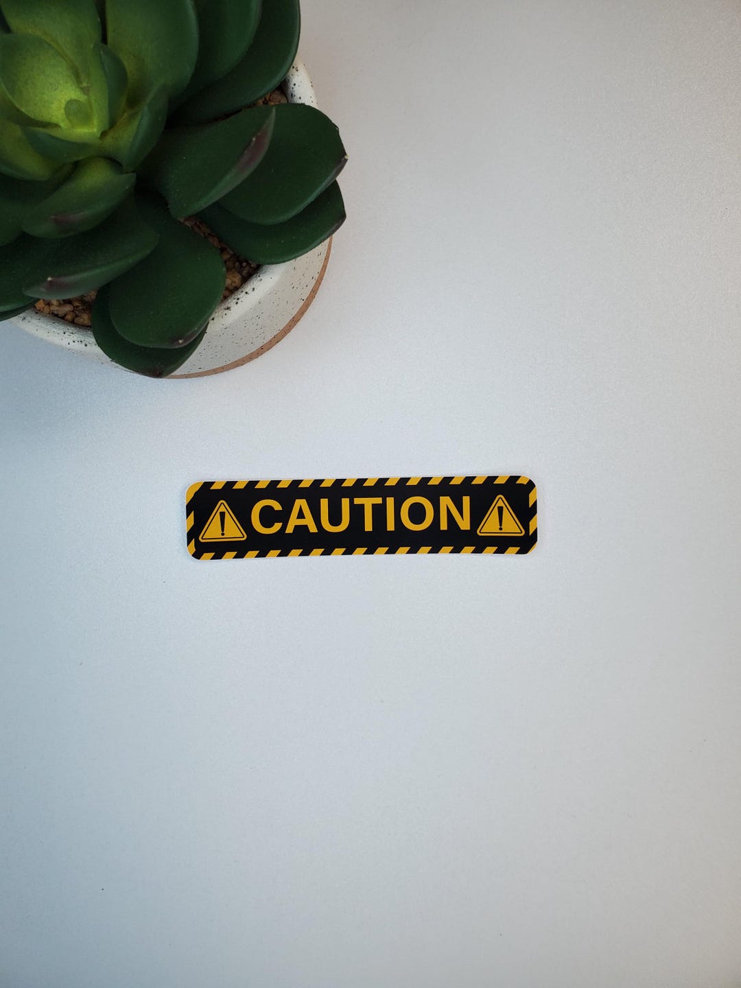 Caution Vinyl Sticker | Die Cut, Glossy, Vinyl | Warning Stickers ...