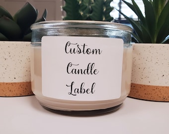 Custom Text Candle Label | Create Candle Labels From Your Text | Multiple Sizes Available
