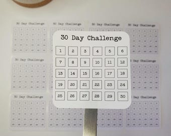 30 Day Challenge Stickers for Planners, Journals, and Notebooks | Kiss Cut, Matte Finish
