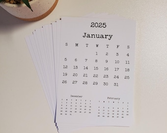 Desk Calendar 3 Month Design | Cardstock Calendar | 2026, 2027, or 2028 | Start On Any Month | Matte Finish, 5" x 7"