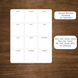 Blank Months Stickers in Spanish for Planners, Journals, and Notebooks | Reminders, Goals, To  Do, Intentions List | SPANISH LANGUAGE