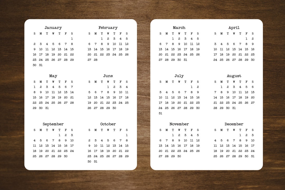 At A Glance Calendar Stickers 2 Pages 2024, 2025, or 2026 Start on Any