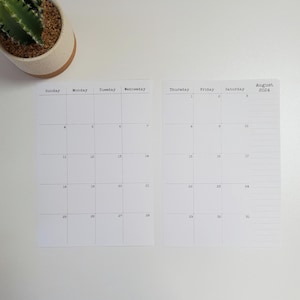 May include: A blank monthly calendar for August 2024. The calendar is divided into seven columns for each day of the week, with the days of the week labeled at the top. The calendar is printed on white paper.