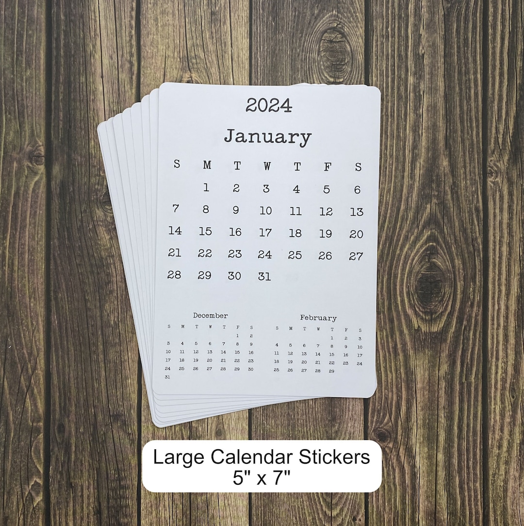 Large Calendar Stickers for Planners and Journals 3 Month Design 2025