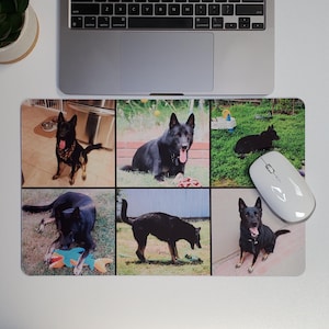 Large Custom Photo Collage Mouse Pad 16 x 10 | Desk Mat | Add up to 9 Photos | Create A Personalized Mouse Pad or Table Mat With Your Photos