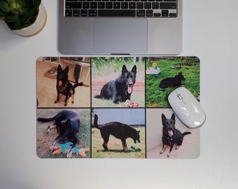 Large Custom Photo Collage Mouse Pad 16 x 10 | Desk Mat | Add up to 9 Photos | Create A Personalized Mouse Pad or Table Mat With Your Photos