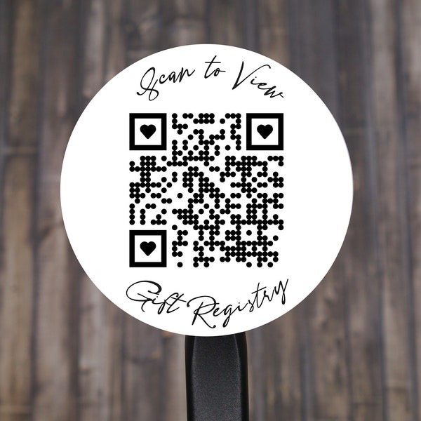 Gift Registry QR Code Custom Stickers | 2" Round Labels | Personalized QR Code Stickers | Custom Labels On A Roll