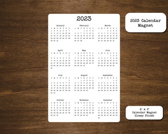 Calendar Magnet 4" x 6" Start On Any Month | 2024 - 2026 Year at a Glance | Magnetic Calendar, Magnet Calendar for Fridge | Glossy Finish