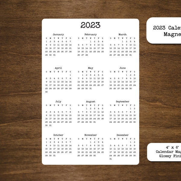 Calendar Magnet 4" x 6" Start On Any Month | 2024 - 2026 Year at a Glance | Magnetic Calendar, Magnet Calendar for Fridge | Glossy Finish