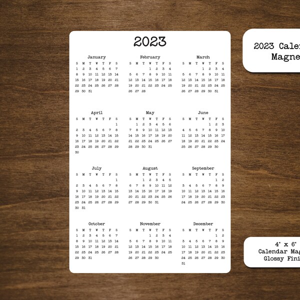 Calendar Magnet 4" x 6" Start On Any Month | 2024 - 2026 Year at a Glance | Magnetic Calendar, Magnet Calendar for Fridge | Glossy Finish