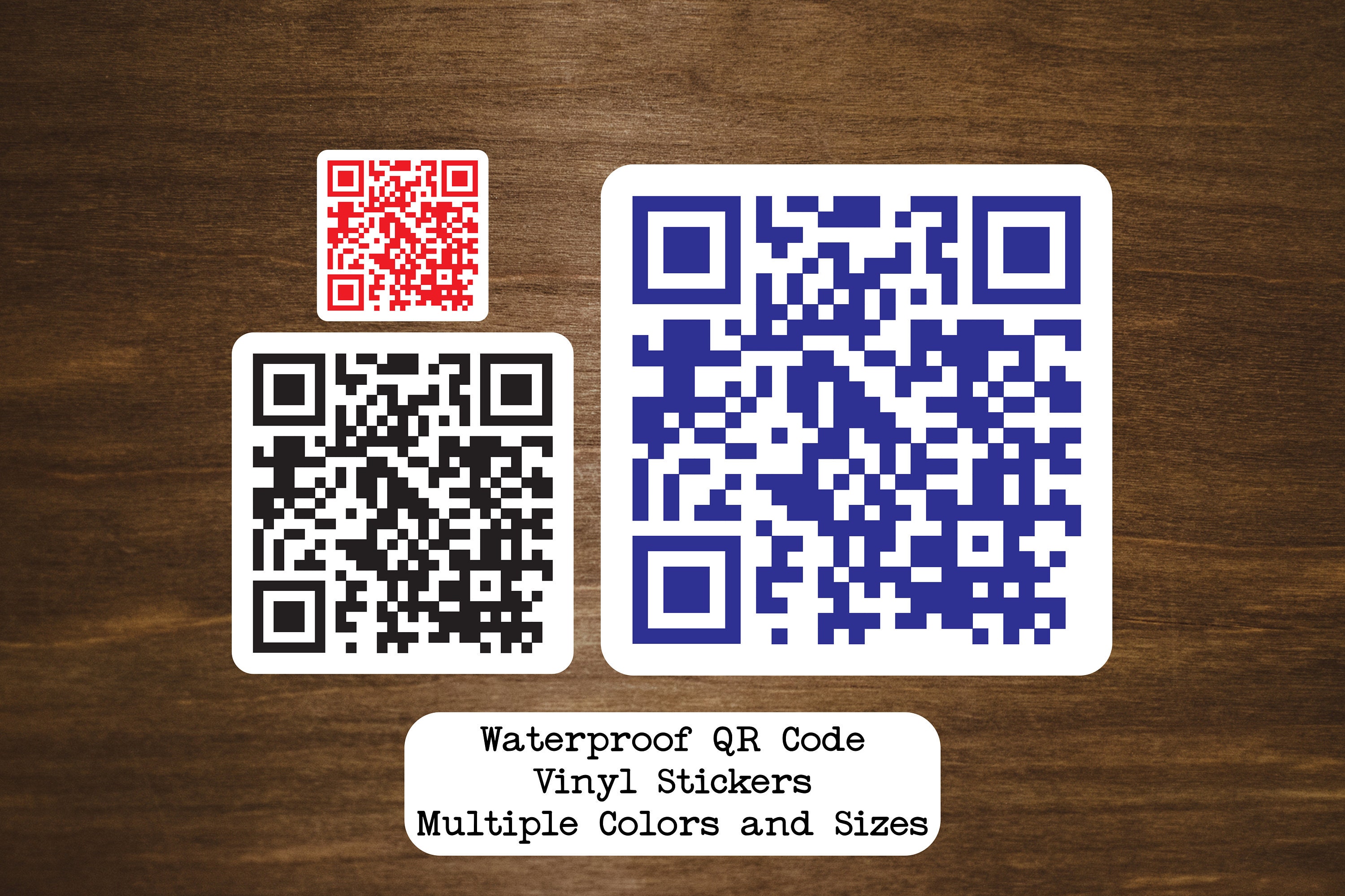 Waterproof QR Code Stickers | Square Vinyl Stickers | Personalized Square QR Code Stickers | Multiple Colors and Sizes