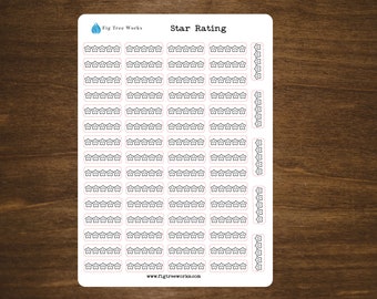 Star Rating Stickers for Journals and Planners | Kiss Cut, Matte Finish