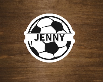 Custom Name Soccer Ball Sticker | Soccer Gifts | Stickers for Soccer Teams | Kiss Cut Sticker
