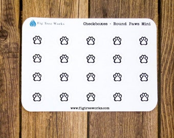 Round Paw Checklist Mini Sticker Sheet for Planners, Journals, and Notebooks | Reminders, Goals, To  Do, Intentions List