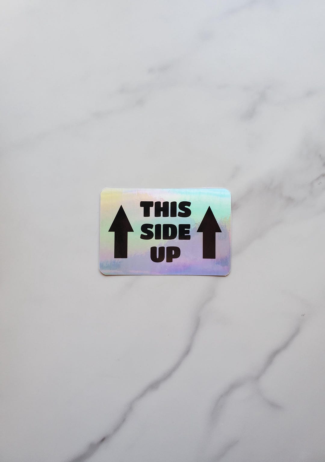 This Side up Holographic Vinyl Sticker | 3