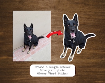 Single Sticker From Your Photo | Create A Sticker From Your Photo, Logo, Drawing, or Design  | Glossy Vinyl | Contour Cut Sticker