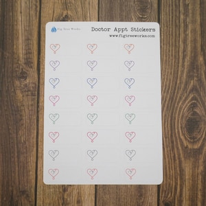 Doctor Appointment Stickers  | Doctor Reminder Planner Sticker Sheet, Kiss Cut, Matte Finish